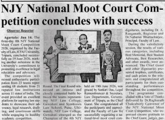 NJY National Moot Court Competition concludes in The ICFAI University, Tripura